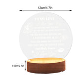 Decorative Night Light Acrylic Plate Wooden Base Warm Light Lamp for Bedroom Study Room - Front View