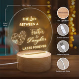 Decorative Night Light Acrylic Plate Wooden Base Warm Light Lamp for Bedroom Study Room