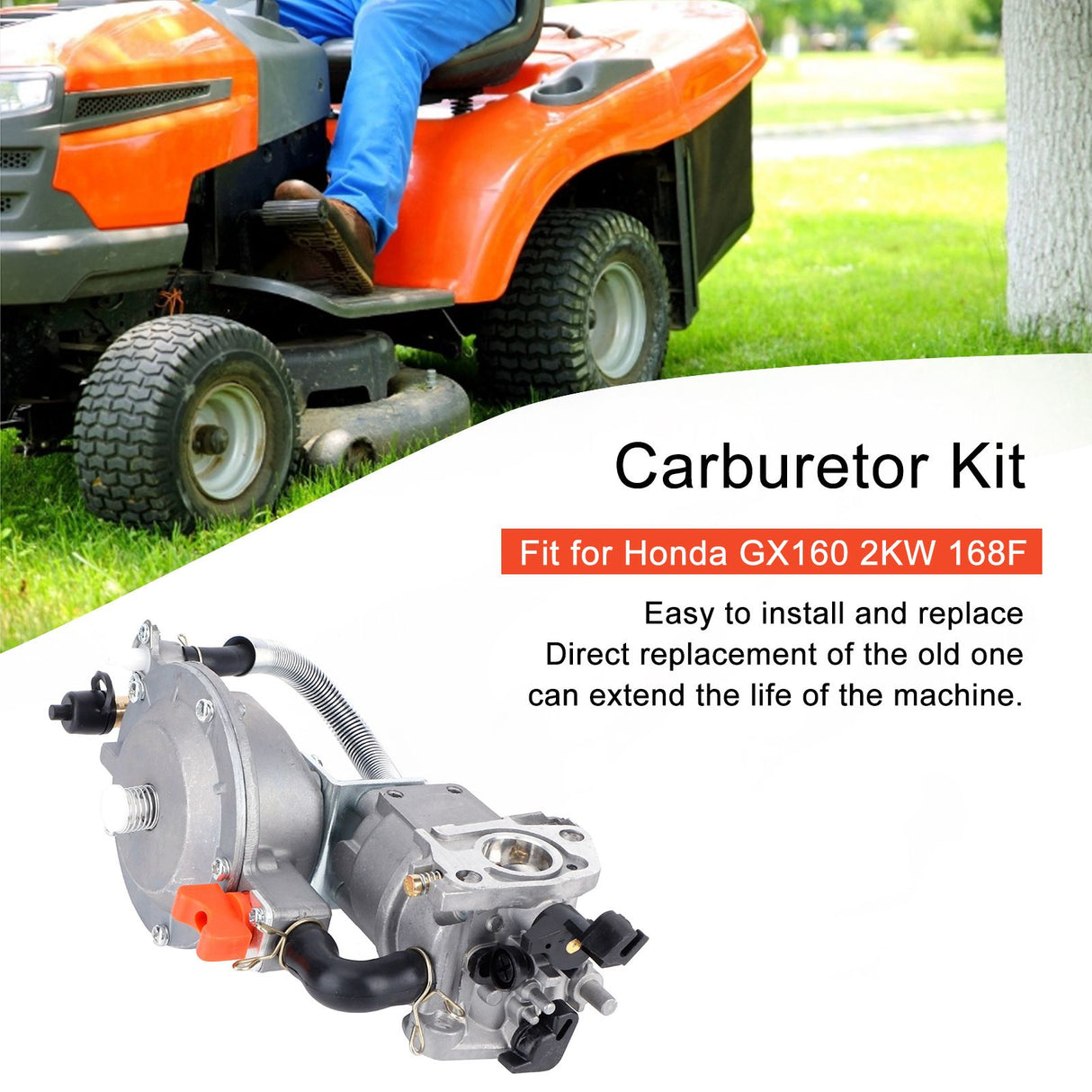 Carburetor Kit Replacement Fit for Honda GX160 2KW 168F Chainsaw Parts Gardening Tool