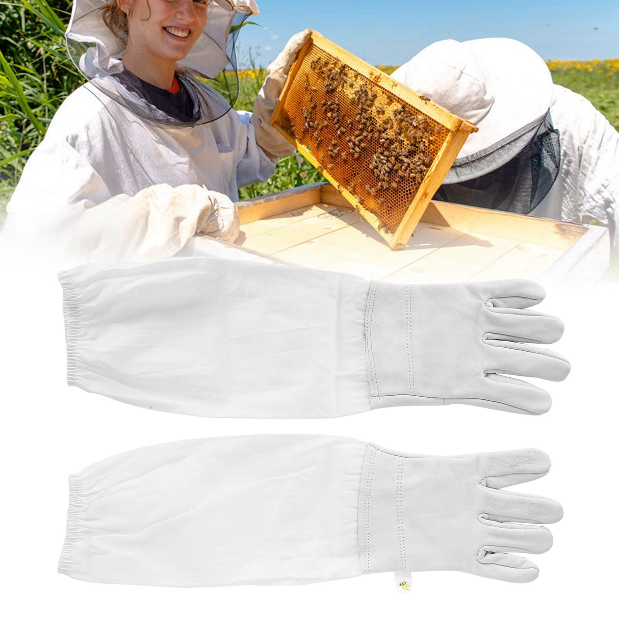 Beekeeping Gloves with Long Protective Sleeves Elastic Cuffs Beekeeper Beekeeping Supplies XL