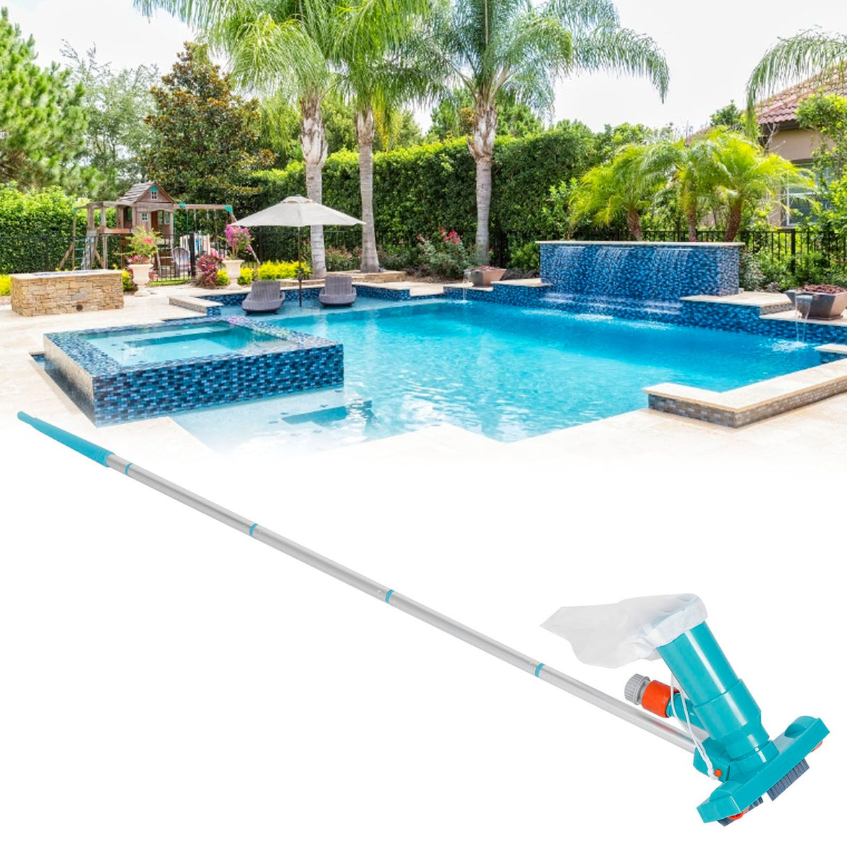 Portable Swimming Pool Cleaner Vacuum Suction Head Set Fountain Hot Tub Pond Cleaning Tool