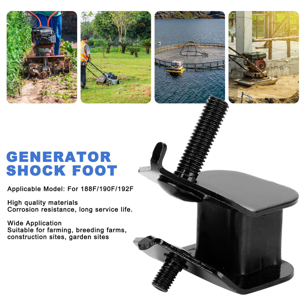 4PCS Generator Shock Foot Fit for 188F/190F/192F 5KW‑10KW Gasoline Generator Parts