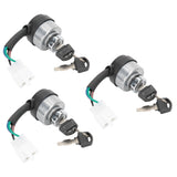 3Set Electric Door Lock 4-Wire Ignition Switch with Keys for 168F/170F/GX160/GX200/GX210 - Front View