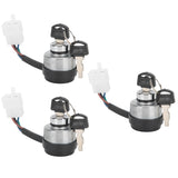 3Set Electric Door Lock 4-Wire Ignition Switch with Keys for 168F/170F/GX160/GX200/GX210 - Close-Up Angle