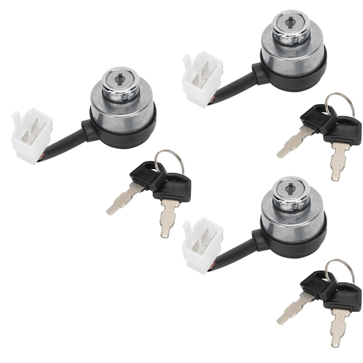 3Set Electric Door Lock 4-Wire Ignition Switch with Keys for 168F/170F/GX160/GX200/GX210