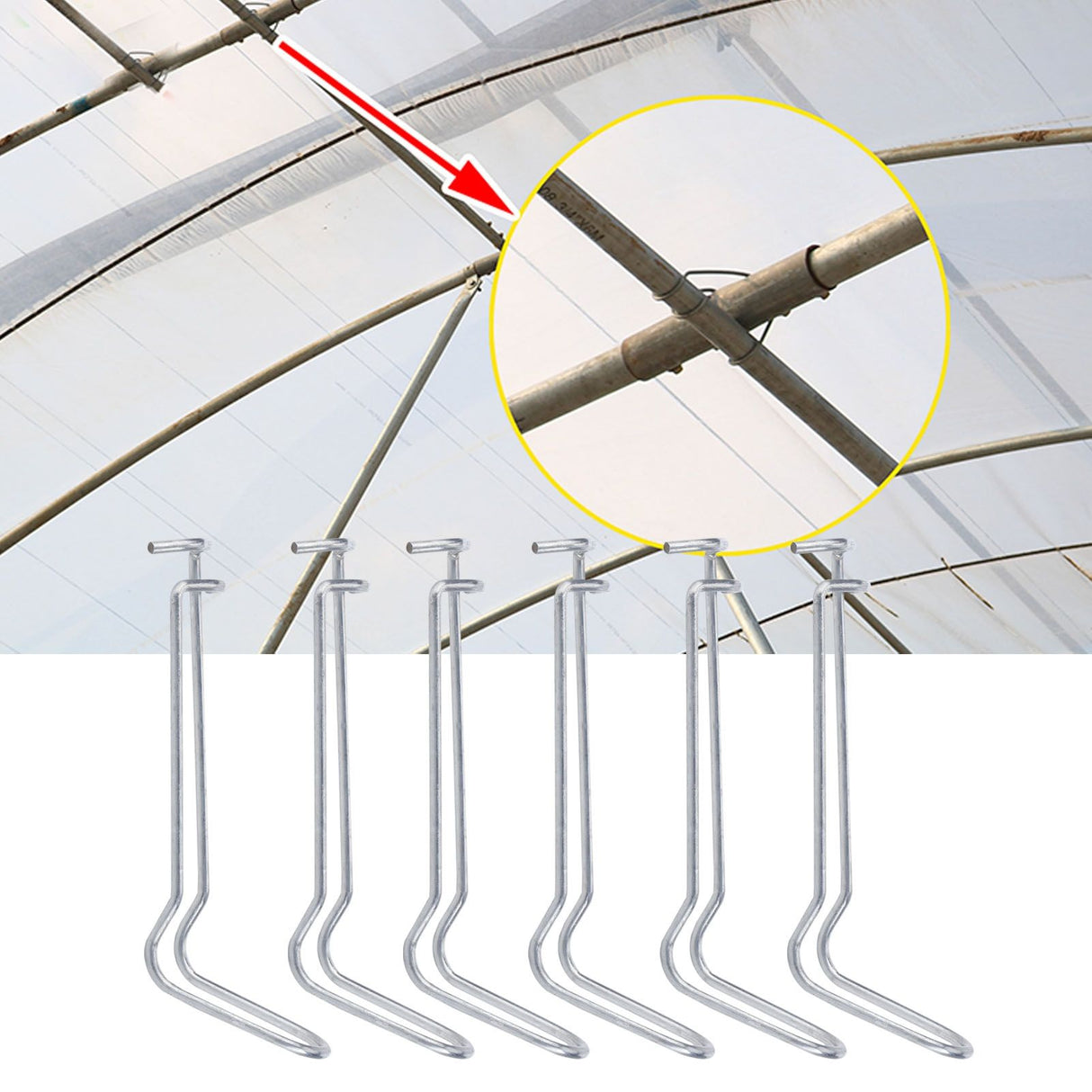 30Pcs Plant Support Spring Clip Stainless Steel Fixing Clamp for Garden GreenhouseFor 16mm Diameter
