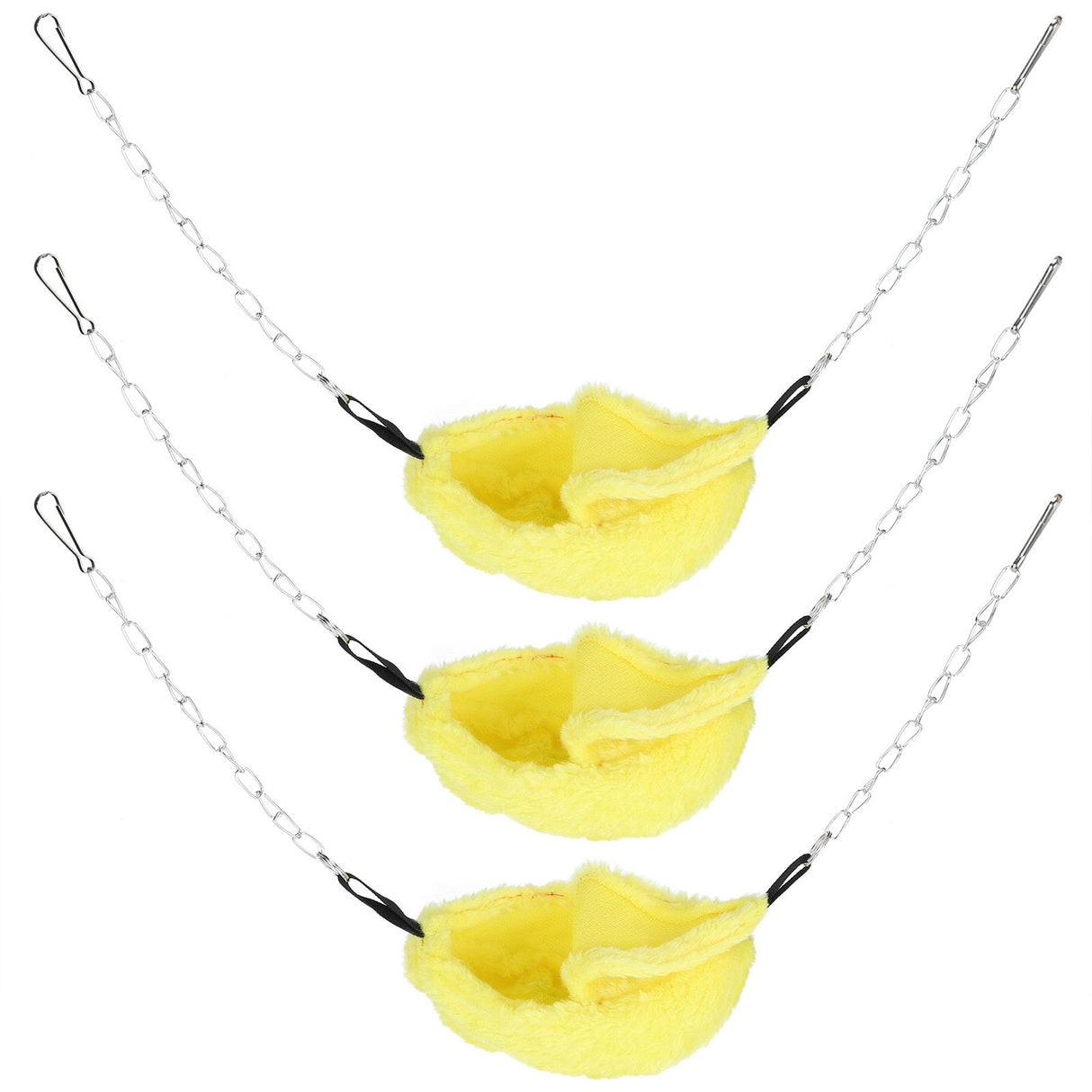 3 Sets Pet Cage Winter Warm Banana Shape Hamster Hammock Bed Hanging House Sleeping NestsYellow