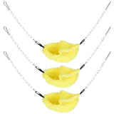 3 Sets Pet Cage Winter Warm Banana Shape Hamster Hammock Bed Hanging House Sleeping NestsYellow