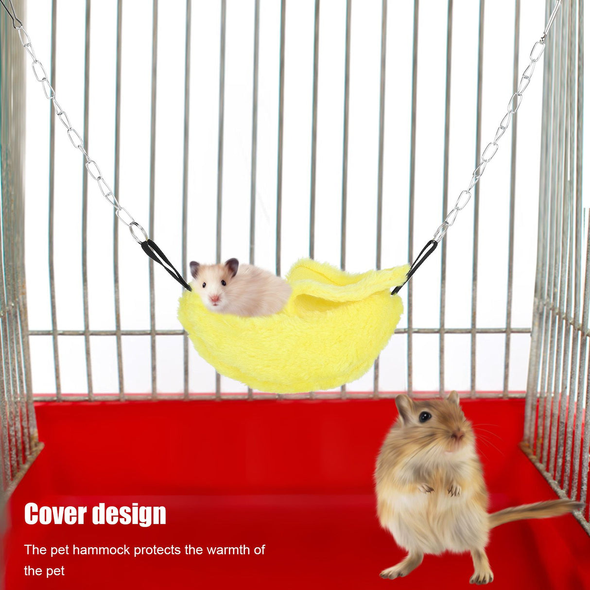 3 Sets Pet Cage Winter Warm Banana Shape Hamster Hammock Bed Hanging House Sleeping NestsYellow