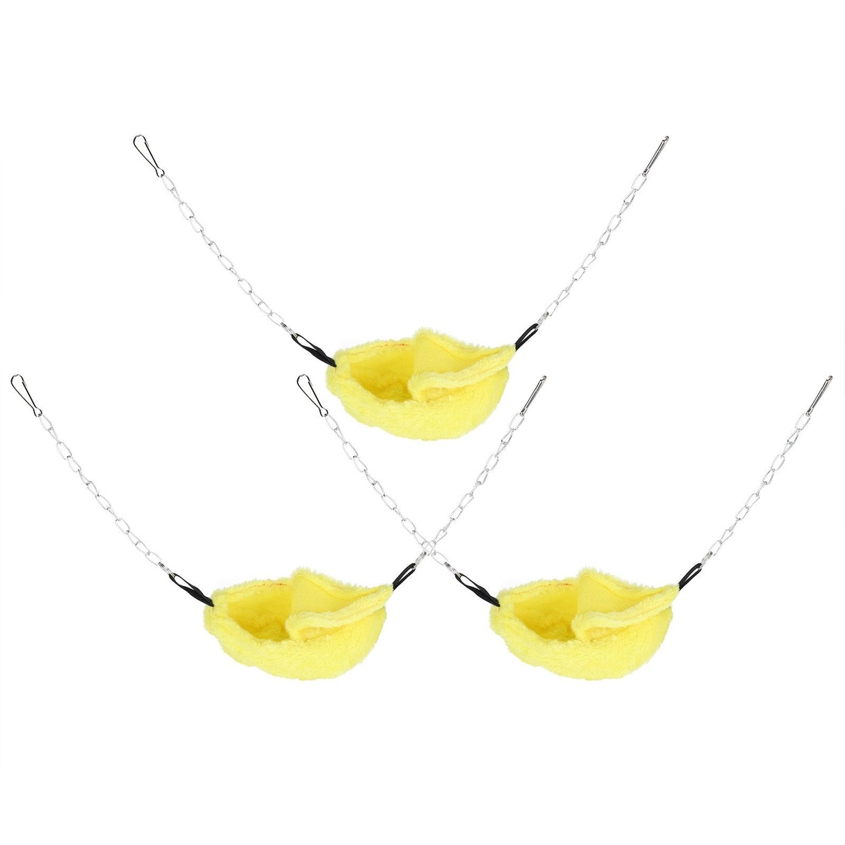 3 Sets Pet Cage Winter Warm Banana Shape Hamster Hammock Bed Hanging House Sleeping NestsYellow