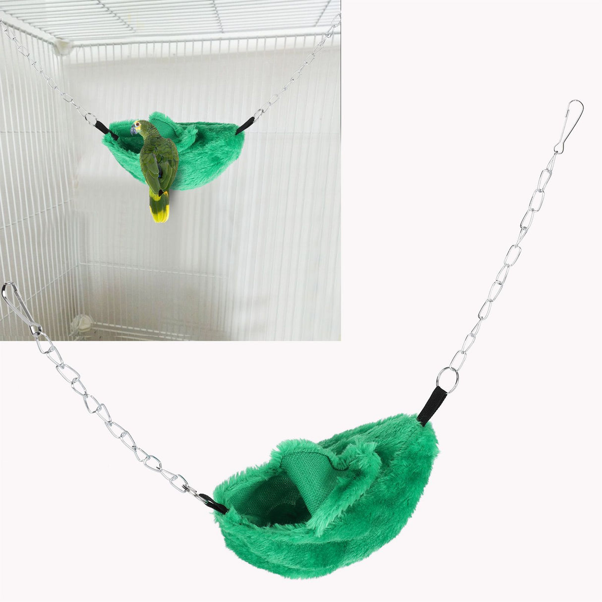 3 Sets Pet Cage Winter Warm Banana Shape Hamster Hammock Bed Hanging House Sleeping NestsGreen