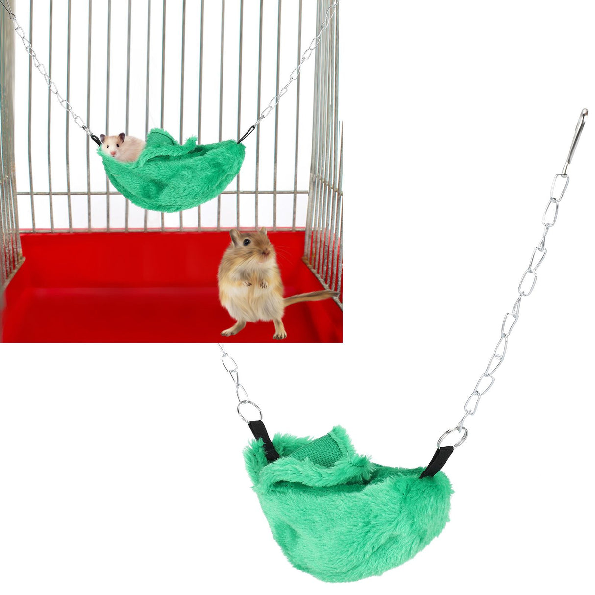3 Sets Pet Cage Winter Warm Banana Shape Hamster Hammock Bed Hanging House Sleeping NestsGreen