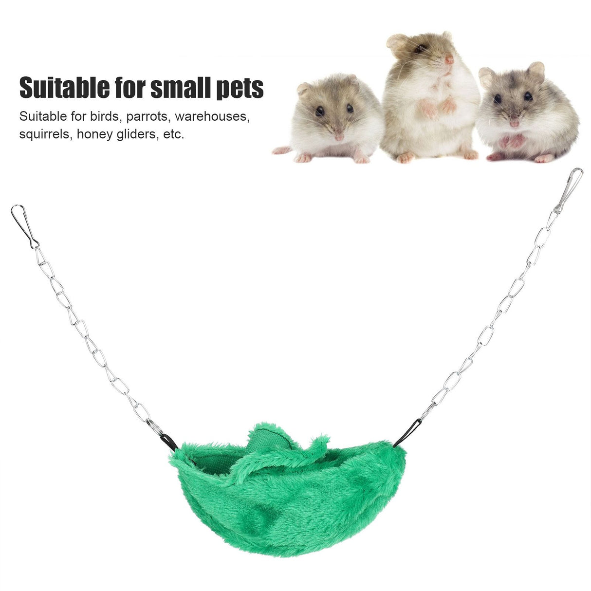 3 Sets Pet Cage Winter Warm Banana Shape Hamster Hammock Bed Hanging House Sleeping NestsGreen