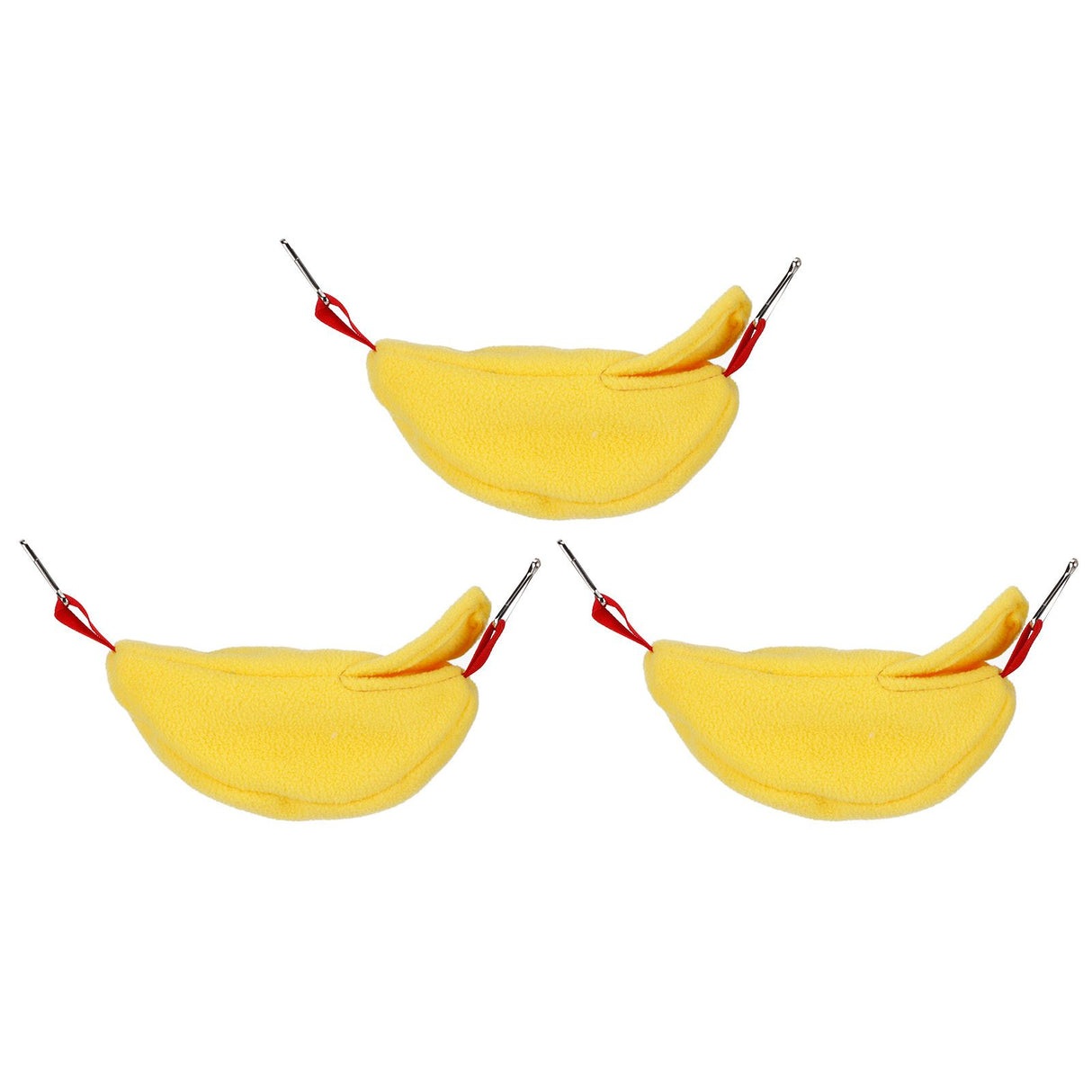 3 Sets Hamster Hammock Nests Banana Shape Hanging Winter Warm House Small Animal SuppliesYellow