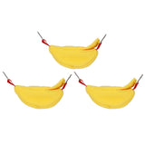3 Sets Hamster Hammock Nests Banana Shape Hanging Winter Warm House Small Animal SuppliesYellow