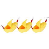 3 Sets Hamster Hammock Nests Banana Shape Hanging Winter Warm House Small Animal SuppliesYellow
