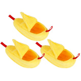 3 Sets Hamster Hammock Nests Banana Shape Hanging Winter Warm House Small Animal SuppliesYellow