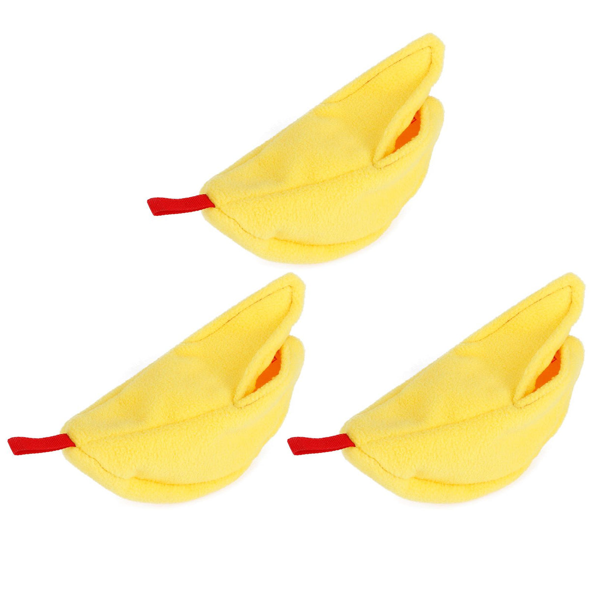 3 Sets Hamster Hammock Nests Banana Shape Hanging Winter Warm House Small Animal SuppliesYellow
