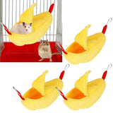 3 Sets Hamster Hammock Nests Banana Shape Hanging Winter Warm House Small Animal SuppliesYellow