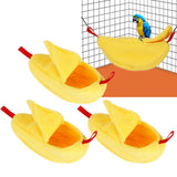 3 Sets Hamster Hammock Nests Banana Shape Hanging Winter Warm House Small Animal SuppliesYellow