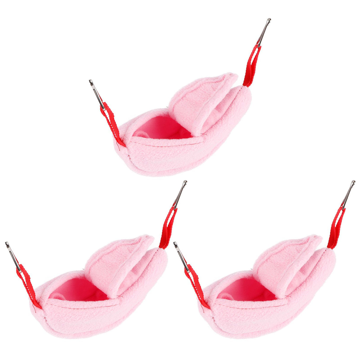 3 Sets Hamster Hammock Nests Banana Shape Hanging Winter Warm House Small Animal SuppliesRose Red