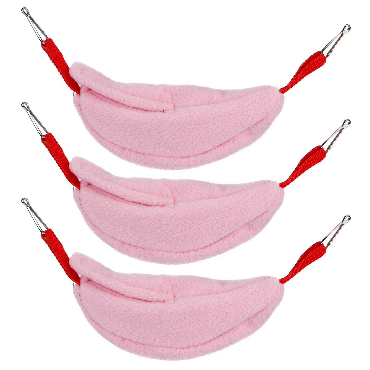 3 Sets Hamster Hammock Nests Banana Shape Hanging Winter Warm House Small Animal SuppliesRose Red