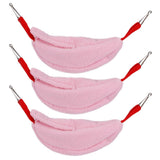 3 Sets Hamster Hammock Nests Banana Shape Hanging Winter Warm House Small Animal SuppliesRose Red