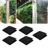 5Pcs Plant Growing Bags Wall Mounted Degradable 3‑Pockets Planter Garden AccessoryBlack