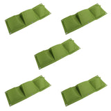 5Pcs Plant Growing Bags Wall Mounted Degradable 3‑Pockets Planter Garden AccessoryGreen - Front View