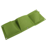 5Pcs Plant Growing Bags Wall Mounted Degradable 3‑Pockets Planter Garden AccessoryGreen - Extra Image