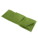 5Pcs Plant Growing Bags Wall Mounted Degradable 3‑Pockets Planter Garden AccessoryGreen - Extra Image