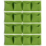 4Pcs 4 Pocket Plant Grow Bag Wall Mounted Reusable Degradable Felt Garden PlanterGreen