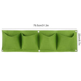 4Pcs 4 Pocket Plant Grow Bag Wall Mounted Reusable Degradable Felt Garden PlanterGreen