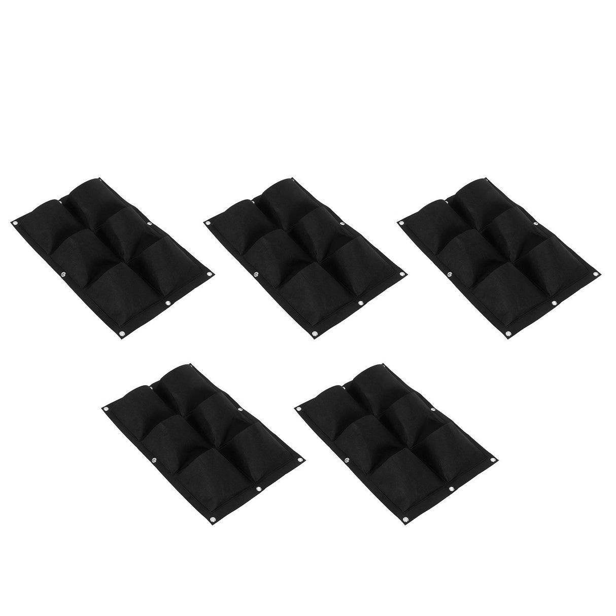 3Pcs 6 Pocket Plant Growing Bag Degradable Wall Hanging Felt Planter Bags Garden ToolBlack