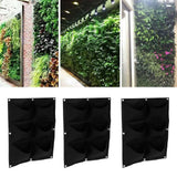 3Pcs 6 Pocket Plant Growing Bag Degradable Wall Hanging Felt Planter Bags Garden ToolBlack - Extra Image