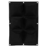 3Pcs 6 Pocket Plant Growing Bag Degradable Wall Hanging Felt Planter Bags Garden ToolBlack