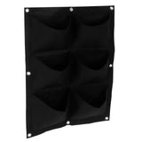 3Pcs 6 Pocket Plant Growing Bag Degradable Wall Hanging Felt Planter Bags Garden ToolBlack - Extra Image