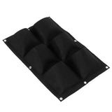 3Pcs 6 Pocket Plant Growing Bag Degradable Wall Hanging Felt Planter Bags Garden ToolBlack - Extra Image
