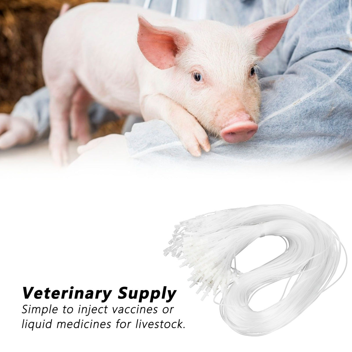 100Pcs Veterinary Needle Extension Tube Syringe Infusion Tube Livestock Accessory