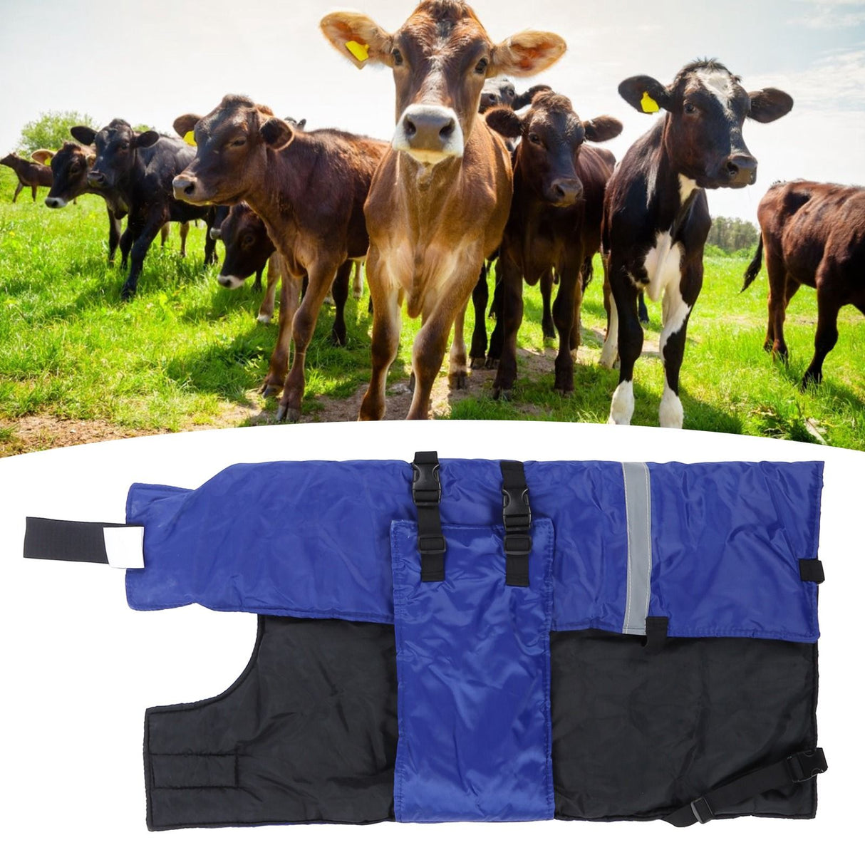 Calf Cow Warm Clothes Oxford Fabric Coat with Reflective Stripe for Newborn Calves Farm Supplies