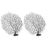 2Pcs Artificial Water Plant Aquarium Decoration Fish Tank Landscaping Simulation Coral Tree - Top-Down View