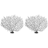 2Pcs Artificial Water Plant Aquarium Decoration Fish Tank Landscaping Simulation Coral Tree - 45-Degree Angle