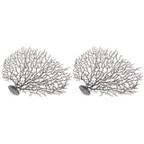2Pcs Artificial Water Plant Aquarium Decoration Fish Tank Landscaping Simulation Coral Tree - Rear View