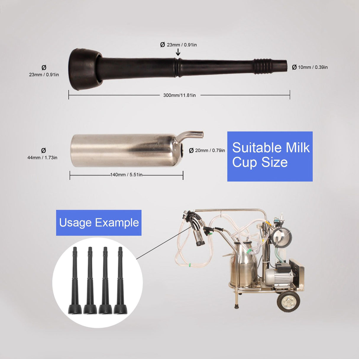 4PCS 016U Rubber Milking Liner Tool Replacement Accessories Parts for Cow Goat Milking Machine