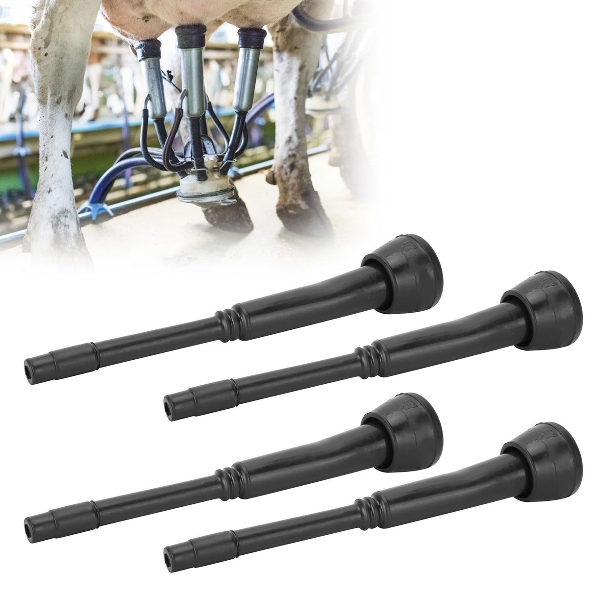 4PCS 00U Milking Machine Liners Black Rubber Teat Cup Liners Accessories for Goat Milker