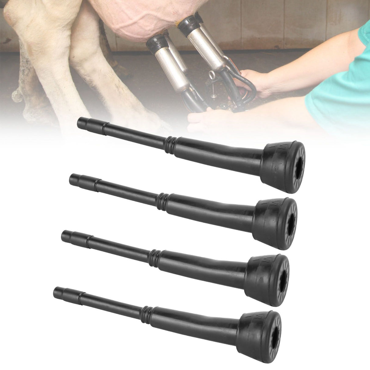 4PCS 00U Milking Machine Liners Black Rubber Teat Cup Liners Accessories for Goat Milker