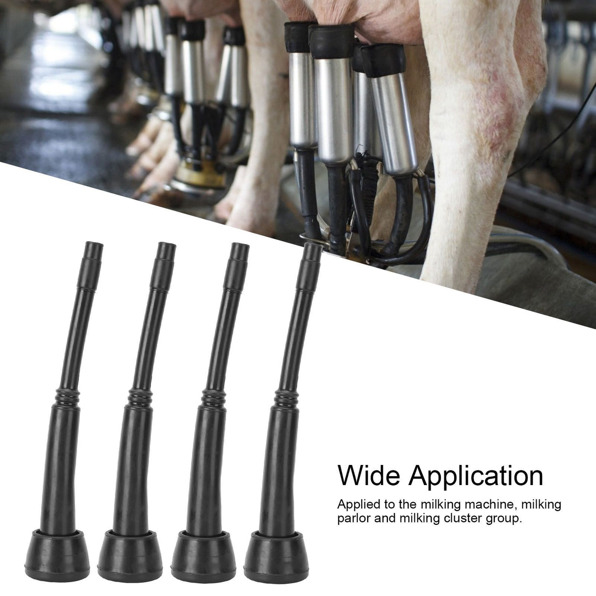 4PCS 00U Milking Machine Liners Black Rubber Teat Cup Liners Accessories for Goat Milker