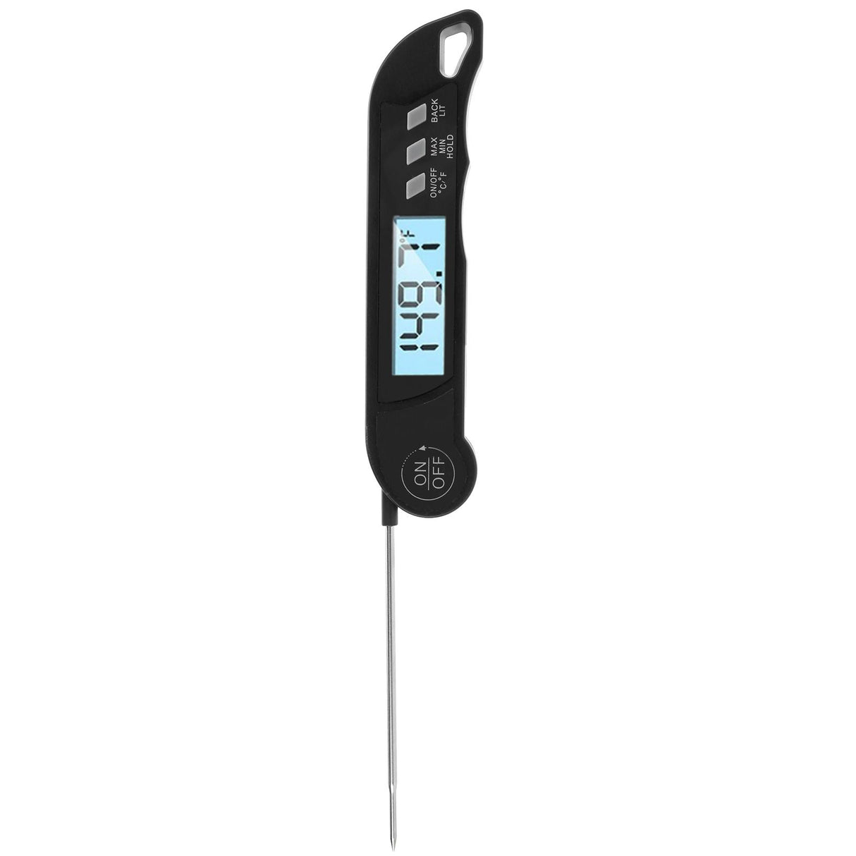 Folding Alarm Thermometer Electronic Barbecue Thermometer Food Temperature Measuring MeterBlack