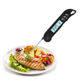 Folding Alarm Thermometer Electronic Barbecue Thermometer Food Temperature Measuring MeterBlack