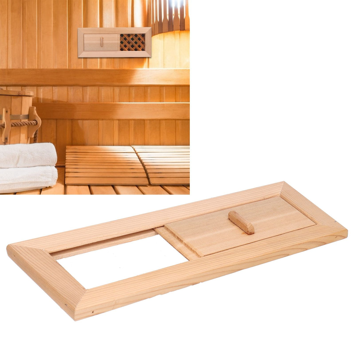 Sauna Air Vent Wooden Rectangle Grille Ventilation Equipment Steam Room Accessory
